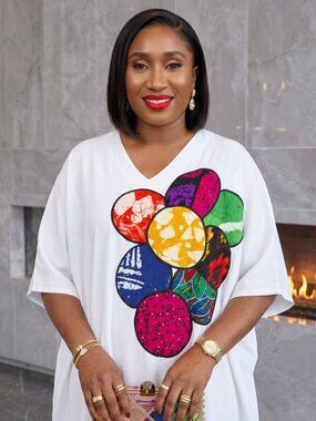 white kaftan dress